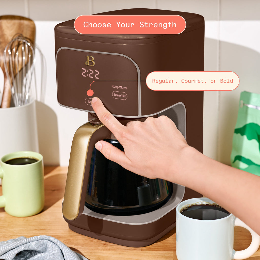 Beautiful by Drew Barrymore 12-Cup Programmable Coffee Maker, White Icing