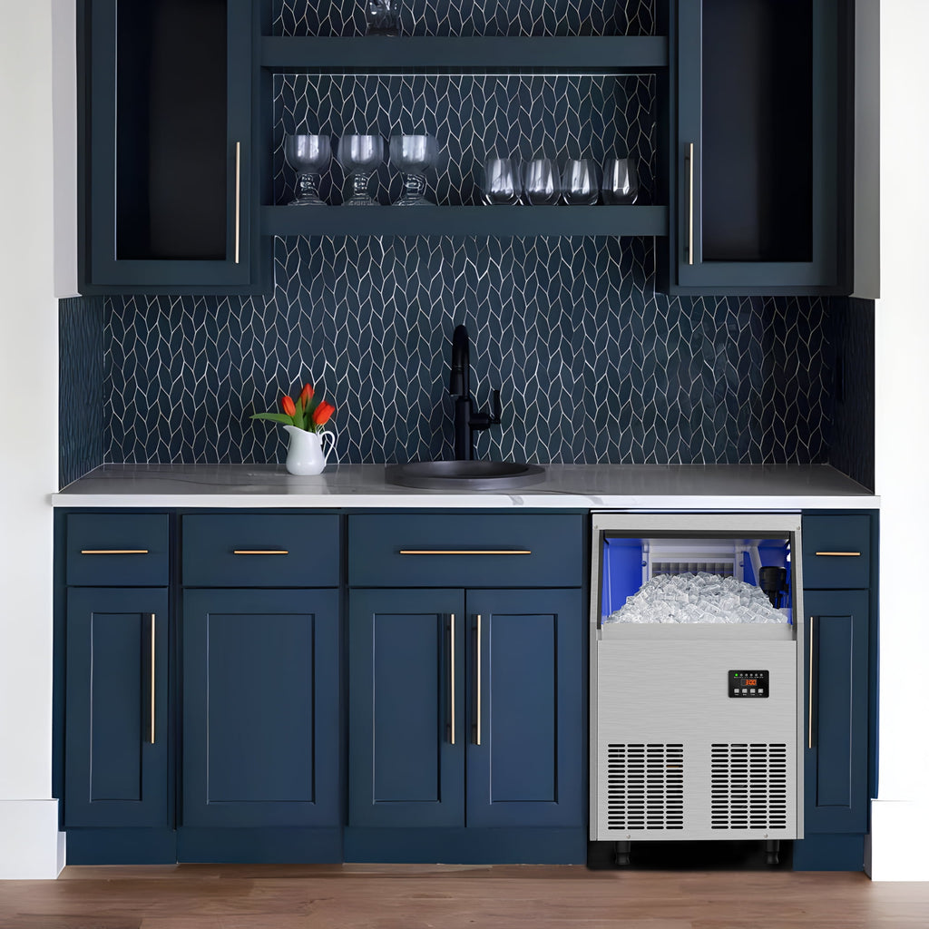 Coolski Commercial Ice Maker, 100 lbs/24H Under Counter Ice Machine, 34 lbs Bin