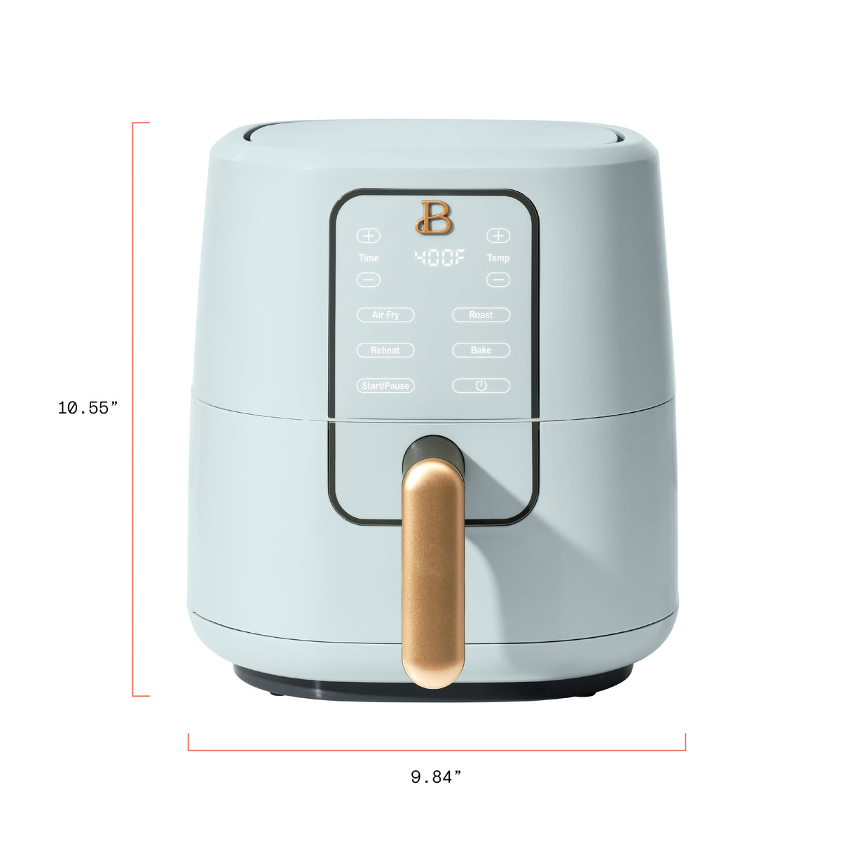 Beautiful 3 Qt Air Fryer with TurboCrisp Technology, EverGood Non-Toxic Ceramic Nonstick Coating, Chocolate by Drew Barrymore