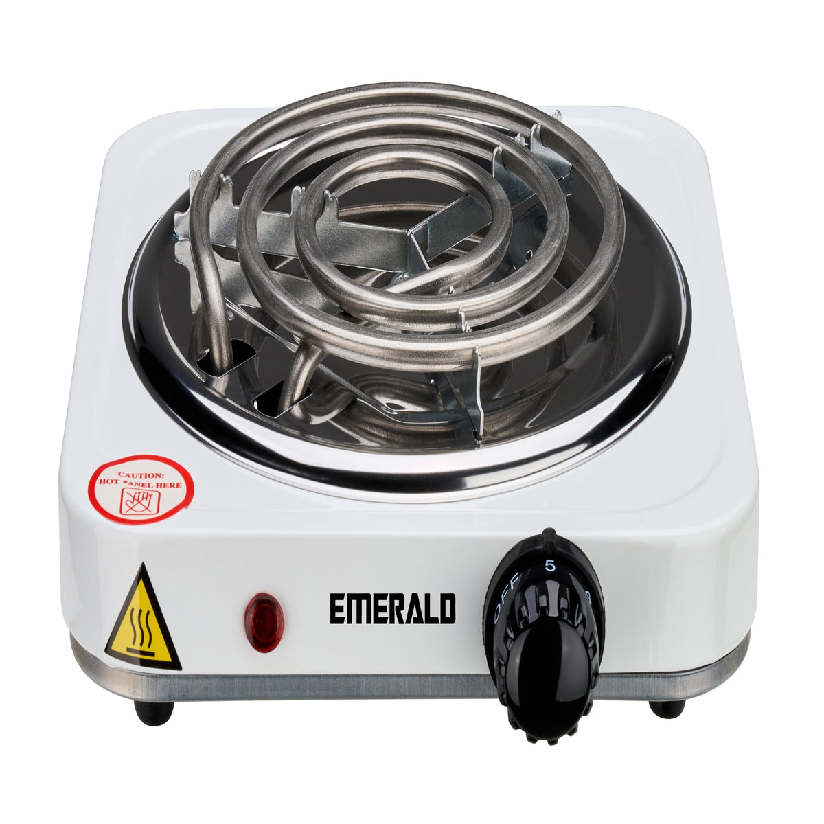 Emerald Hot Plate Electric Stove Top Burner, Single-Coil Burner Electric Cooktop, White