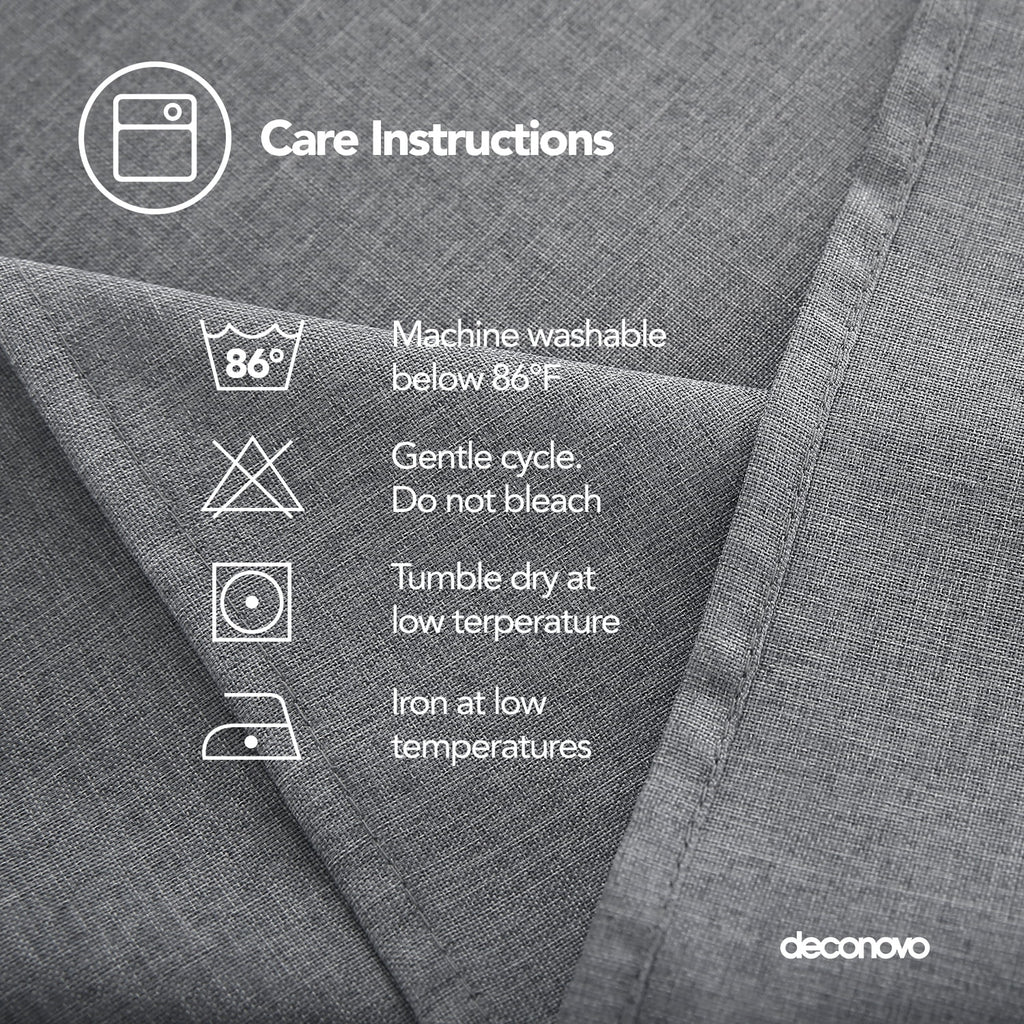 Deconovo Square Tablecloth with Waterproof Finish, Easy-Clean Polyester Table Cover, 54 x 54 Inch, Dark Gray
