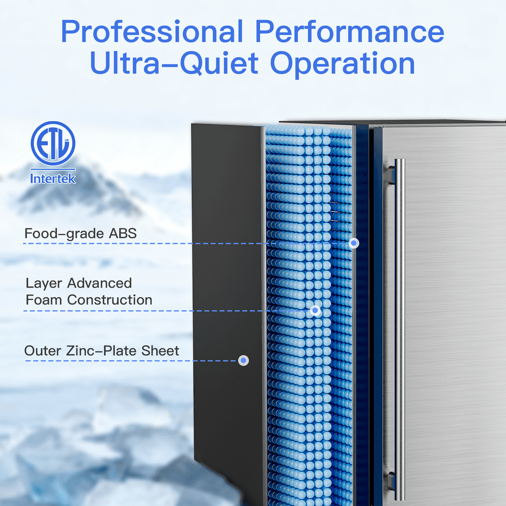 OUTBID 15" Under Counter Ice Maker Drainless, 25 lbs/24H Crescent Ice Machine with 22 lbs Storagefor Home Bar Kitchen Commercial, ETL
