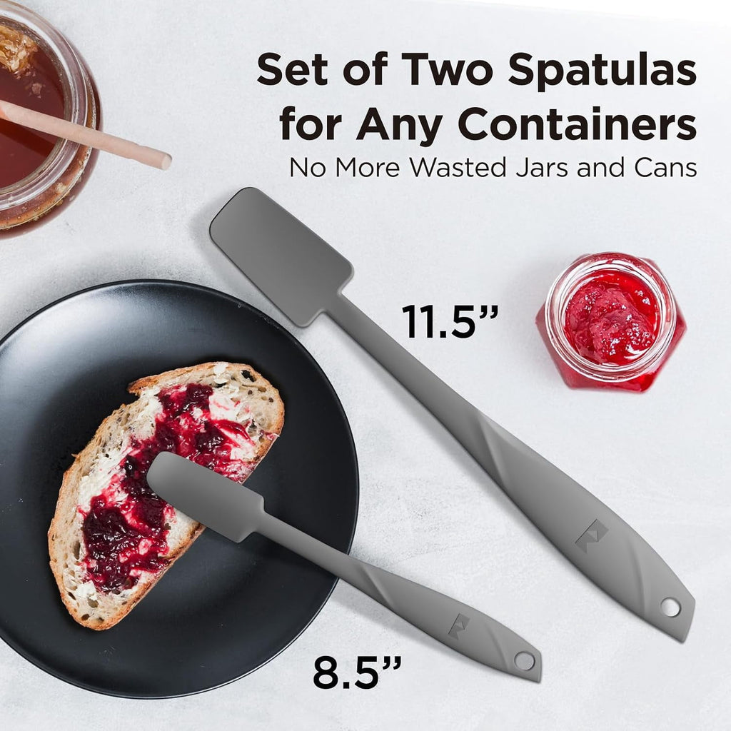 Kitchen Mama WaltzGrip Platinum Silicone Jar and Can Spatula Utensil Set (Red)