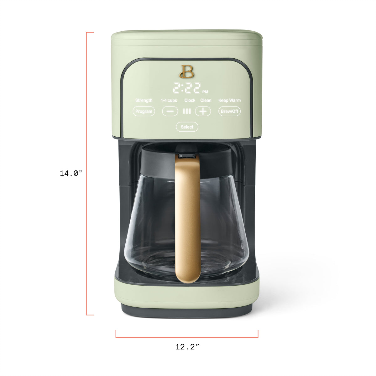 Beautiful by Drew Barrymore 12-Cup Programmable Coffee Maker, White Icing