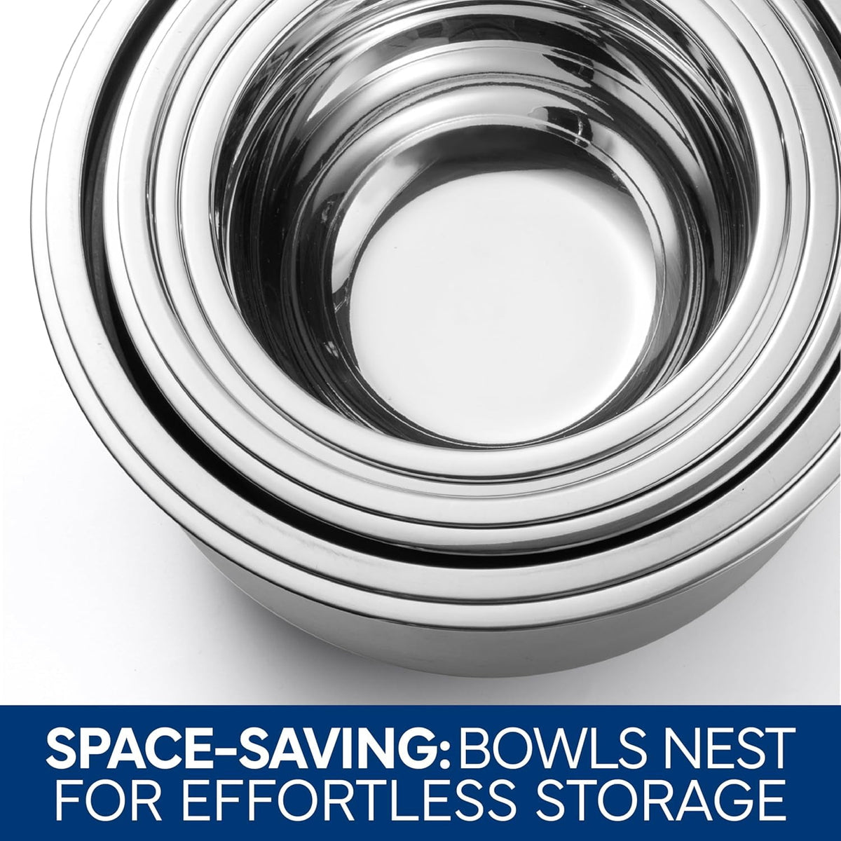 COOK WITH COLOR Mixing Bowls Set of 6, Stainless Steel Mixing Bowls, Metal Nesting Bowls for Kitchen, Sage Green