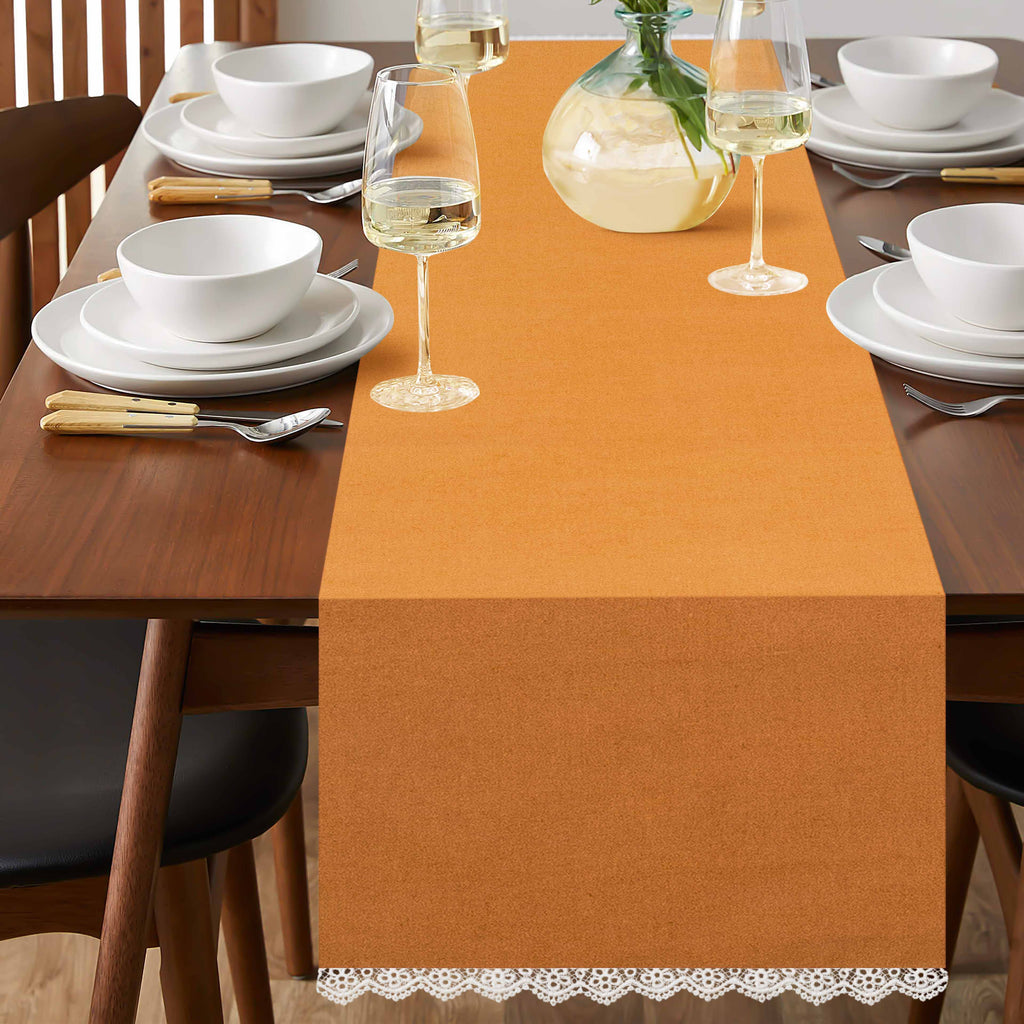Fingercraft Table Runners, Cotton Dinner Table Centerpiece with Beautiful Premium Lace, Home and Dining Aqua-90