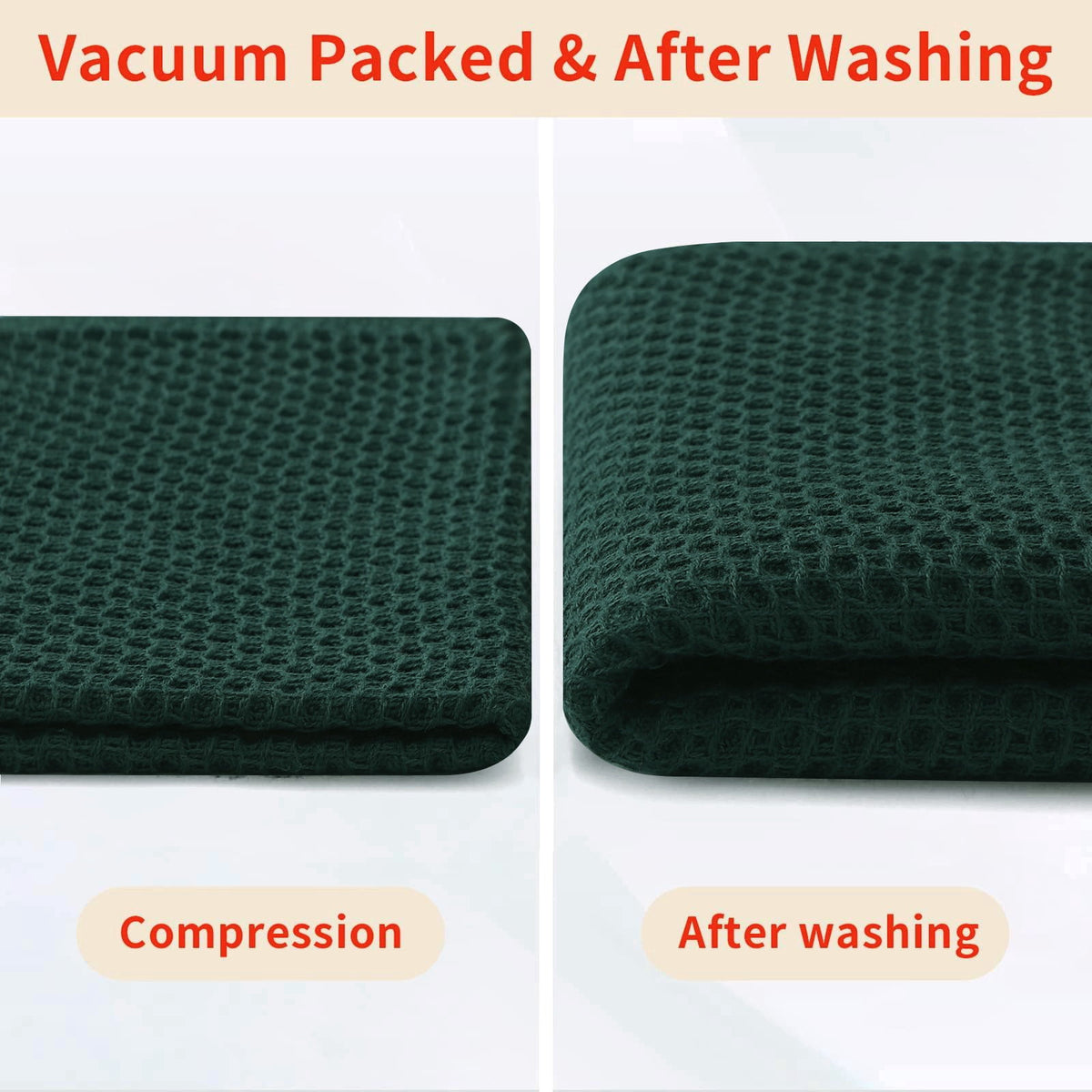 Smiry 100% Cotton Waffle Weave Kitchen Dish Towels, Ultra Soft Absorbent Quick Drying Cleaning Towel, 13x28 Inches, 4-Pack, Dark Grey
