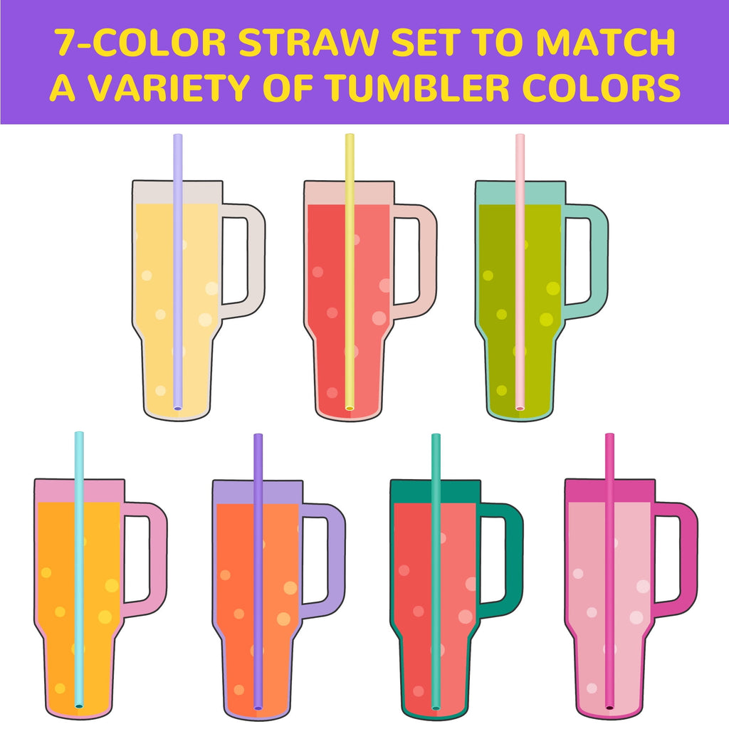 Tomorotec 12" Reusable Silicone Drinking Straws 15PCS with 2 Brushes, Compatible with Stanley Tumblers 40oz 30oz 20oz, Customizable for Various Drinkware, BPA-Free & Safe for Teeth (Morandi Colors)