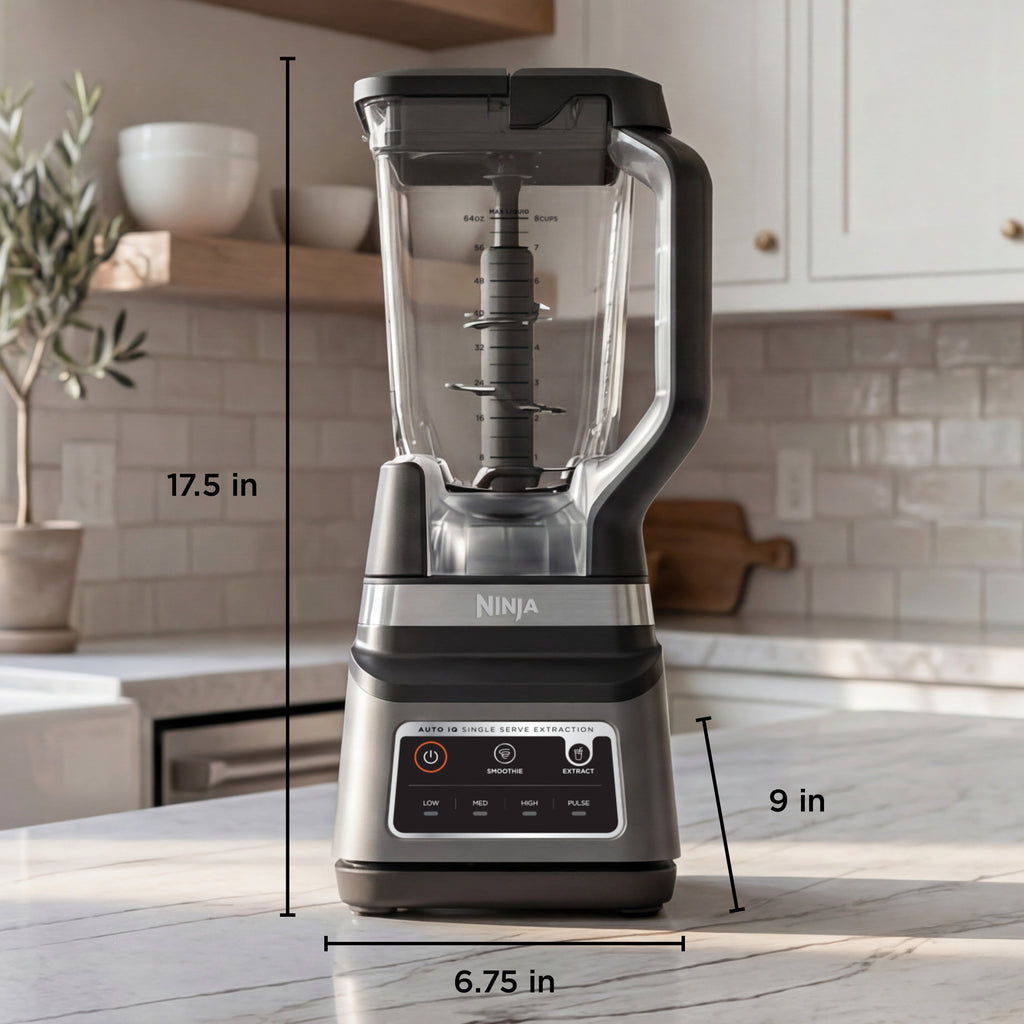 Ninja Professional Plus DUO 72-Oz Blender, Smoothies, Ice Crush, 2 Auto-iQ Preset Programs, 4 Speeds, 1400PW, BN750NV Navy