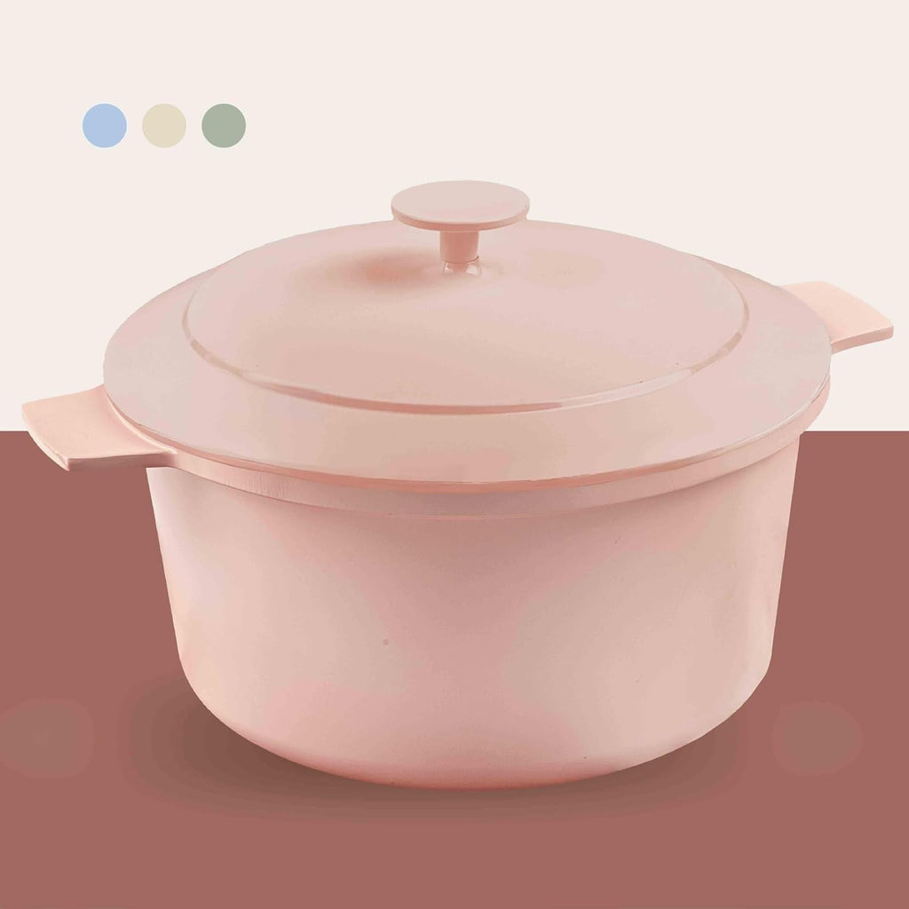 Gotham Steel Ceramic Hammered 5 Qt Lightweight Dutch Oven Pot with Lid & Holders, Oven Safe & Even Heat Retaining Dutch Oven for Bread Baking Sourdough, Soup, 70% Lighter than Cast Iron, Navy
