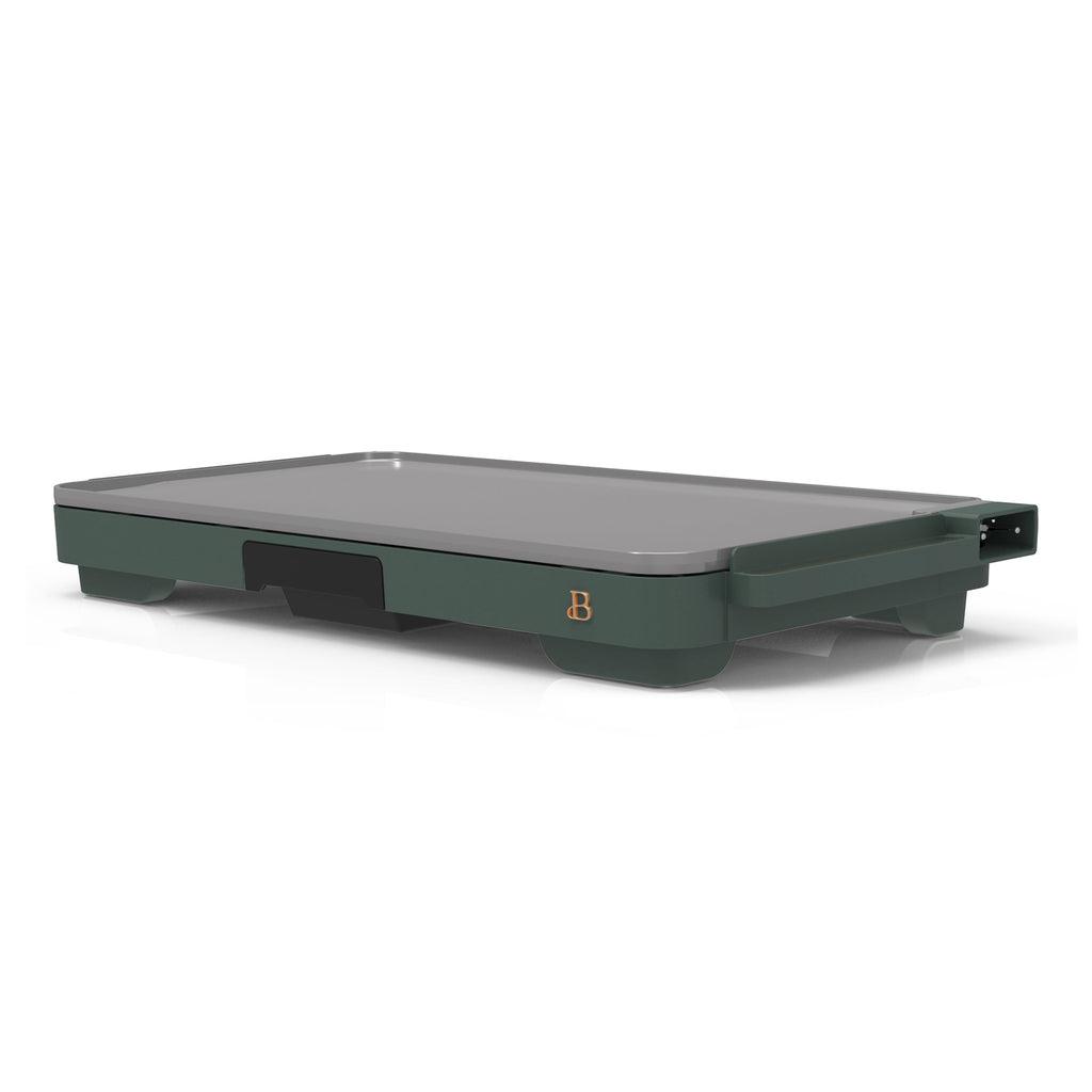 Beautiful XL Electric Griddle 12" x 22" with EverGood Ceramic Nonstick Coating, Thyme Green by Drew Barrymore