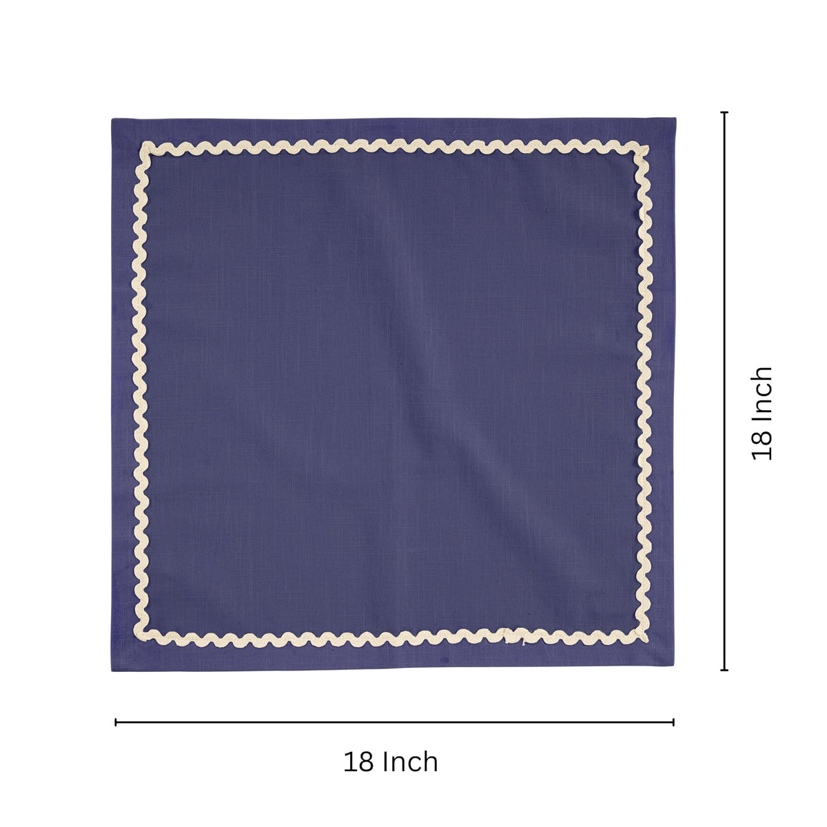 Fingercraft Cloth Napkin, Soft Quality Cotton Linen Blend Fabric, Dinner Napkins with Premium White Lace, 6 Pack, 20”x20” Aqua