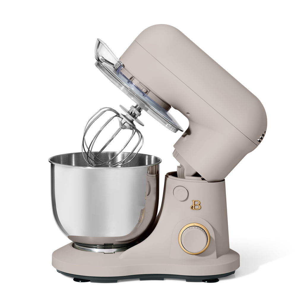 Beautiful 3.5 Qt Stand Mixer with Flat Beater, Dough Hook, Balloon Whisk, Chocolate by Drew Barrymore