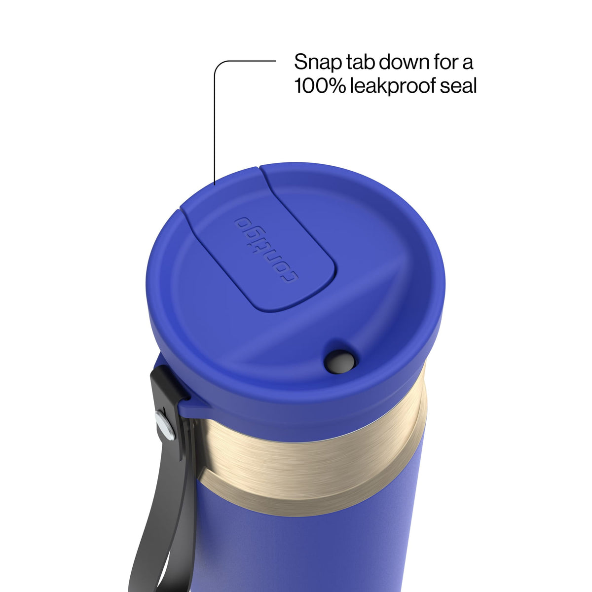 Contigo 24oz SnapSeal Insulated Stainless Steel Water Bottle with Straw, Licorice Black/Bronze