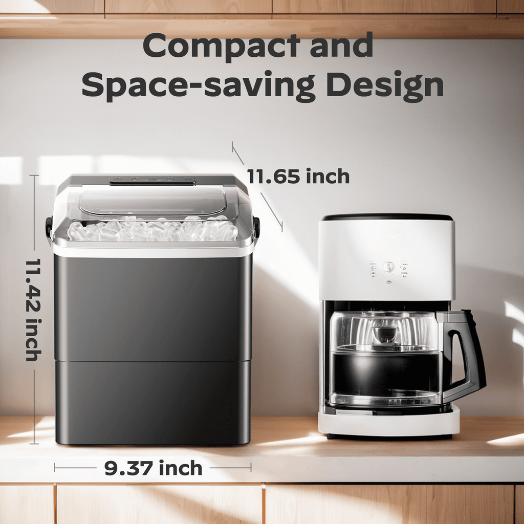 Philergo 35lbs/24H Nugget Ice Maker Countertop with Detachable Ice Basket, Portable Ice Machine,Chewable Ice, Self-Cleaning, Silver