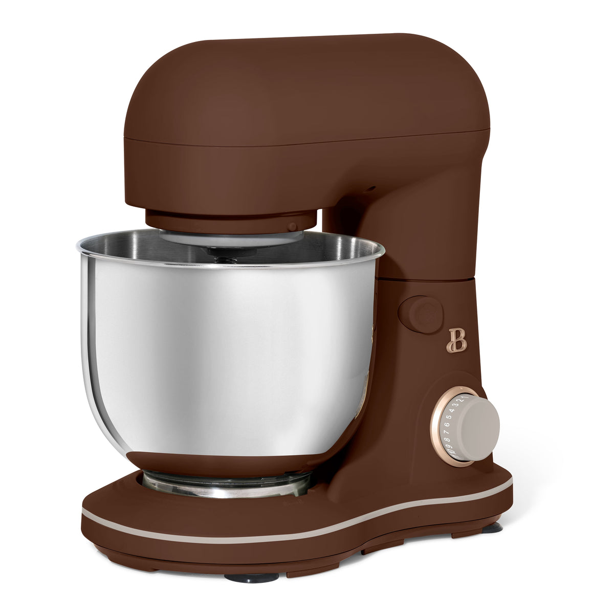 Beautiful 3.5 Qt Stand Mixer with Flat Beater, Dough Hook, Balloon Whisk, Chocolate by Drew Barrymore