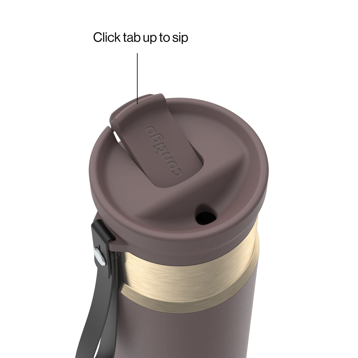 Contigo 16oz SnapSeal Insulated Stainless Steel Water Bottle, Licorice Black/Bronze