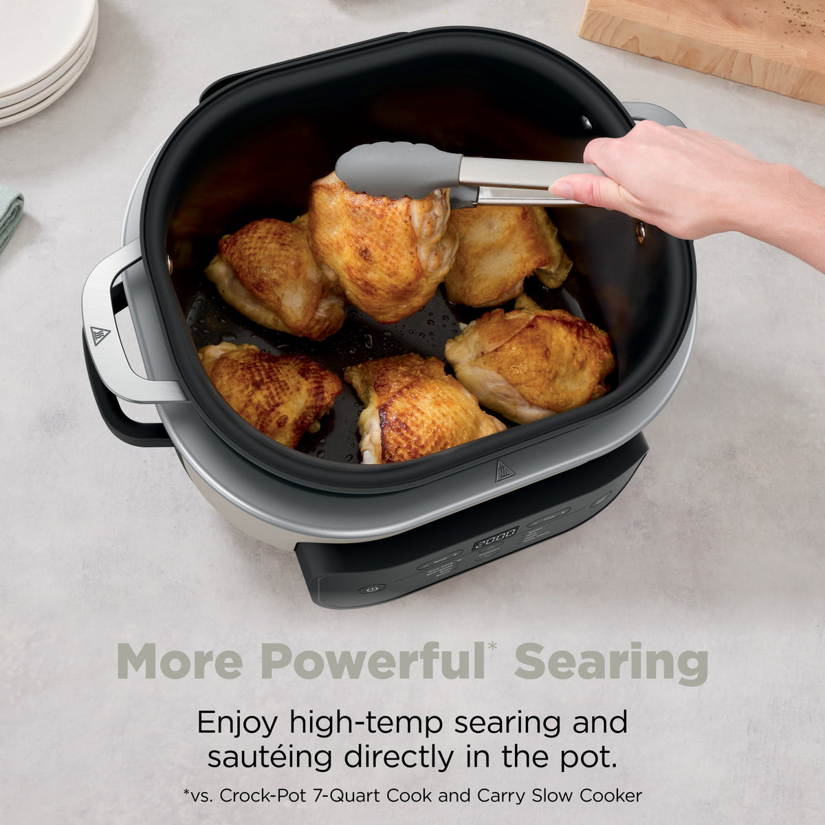 Ninja 8-in-1 PossibleCooker Plus 7.5 Qt Multi-Cooker, Slow Cooker, Steamer, Dutch Oven, MC2000 Sage Green