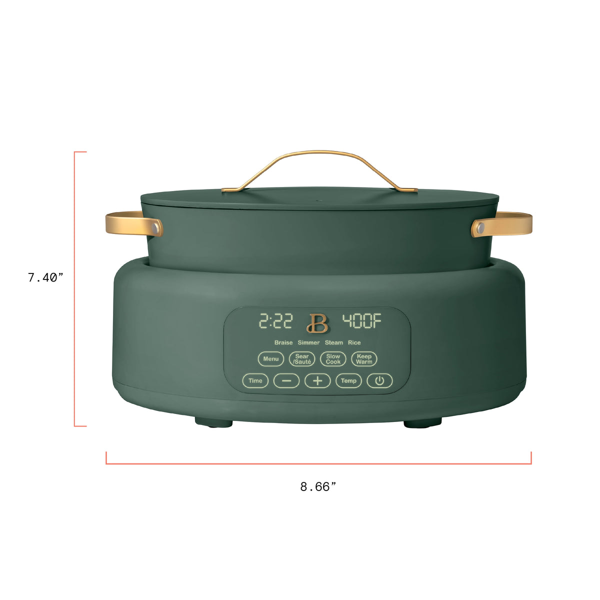 Beautiful 10 in 1, 6 Qt Electric Multi-Cooker, Thyme Green by Drew Barrymore