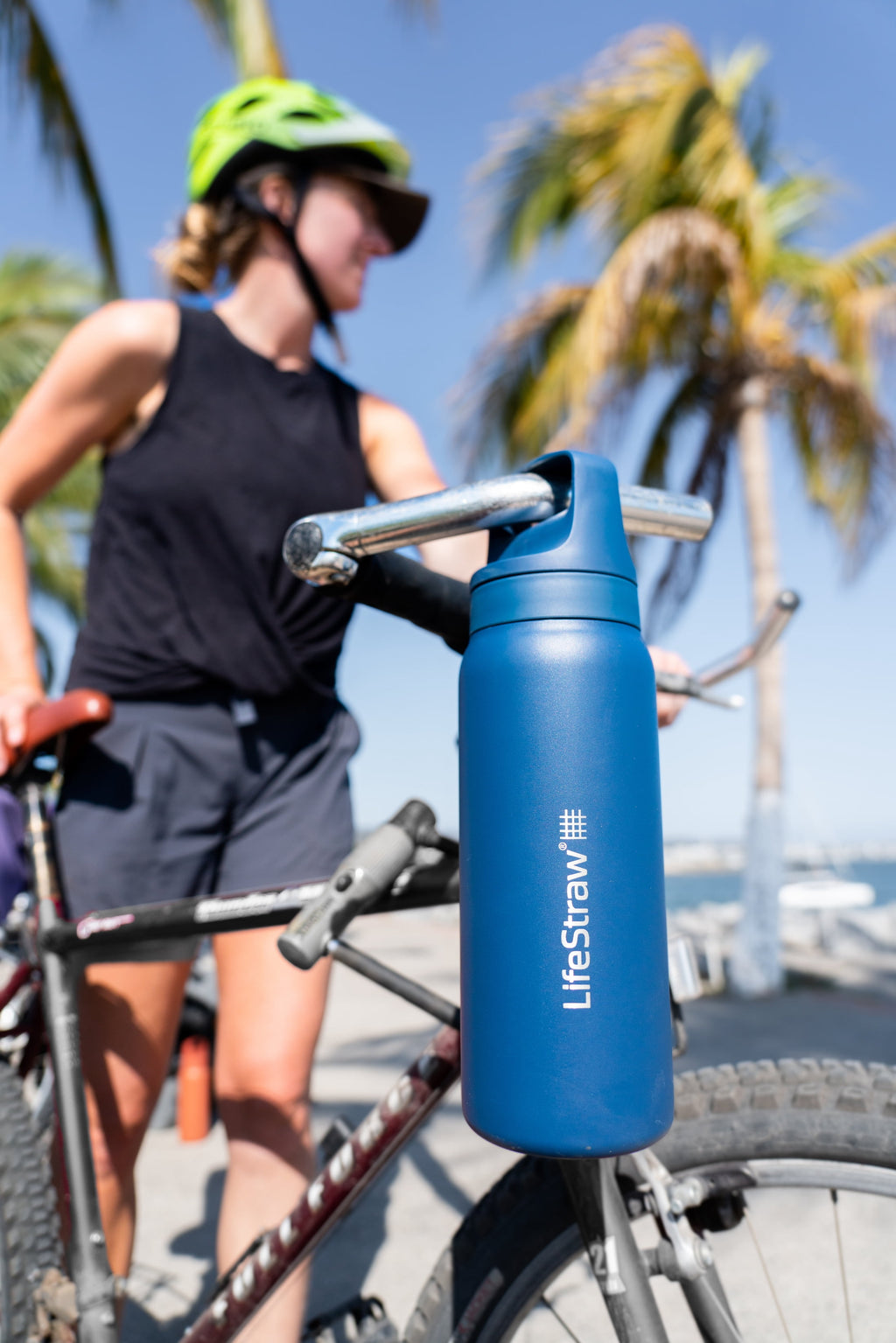 LifeStraw Go Series Stainless Steel Water Filter Bottle; 24oz; Polar White