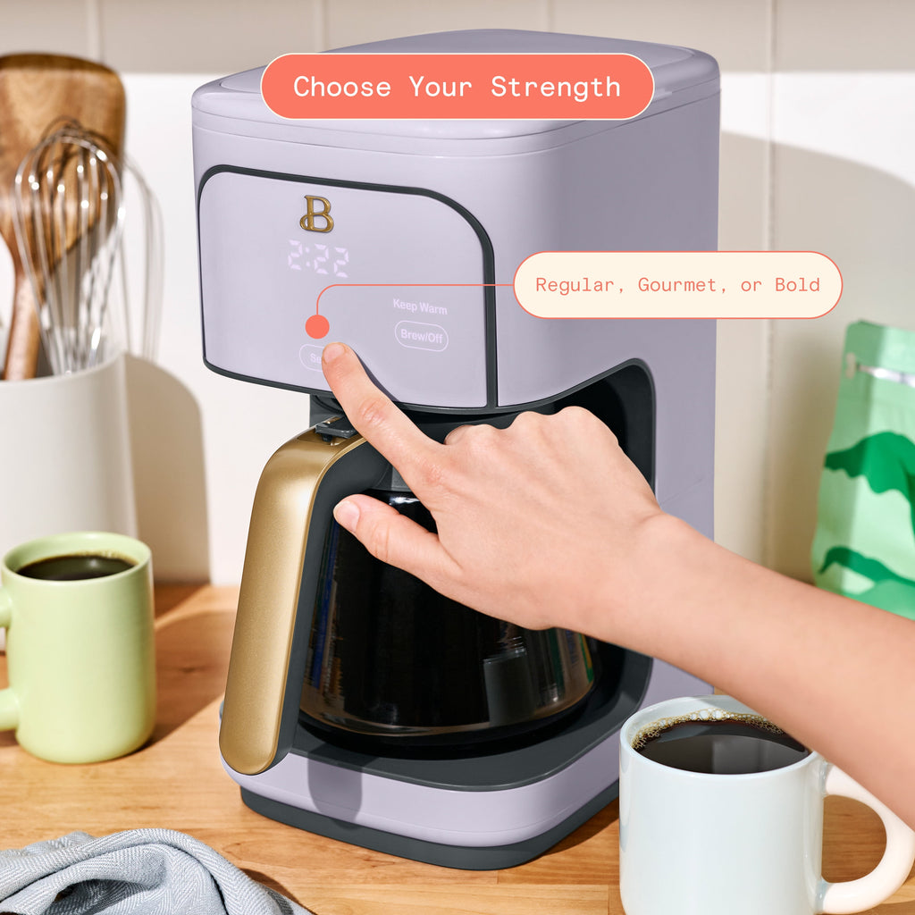Beautiful by Drew Barrymore 12-Cup Programmable Coffee Maker, White Icing