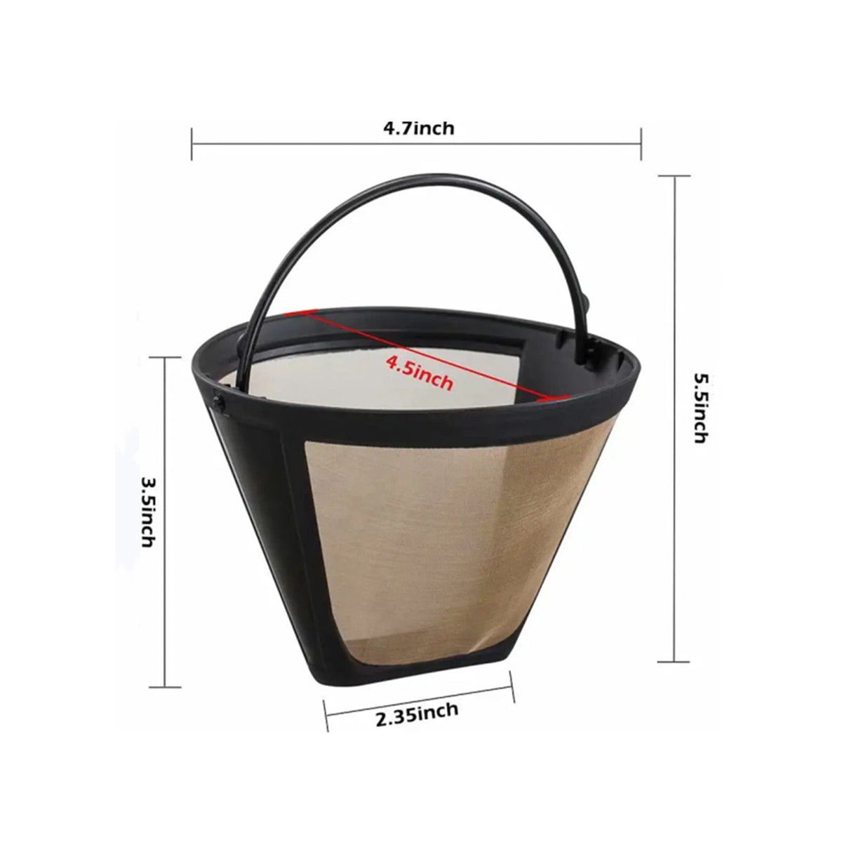 RKZDSR Reusable Stainless Steel Coffee Filter - Basket Design for 8-12 Cup Coffee Makers and Independent Brewing