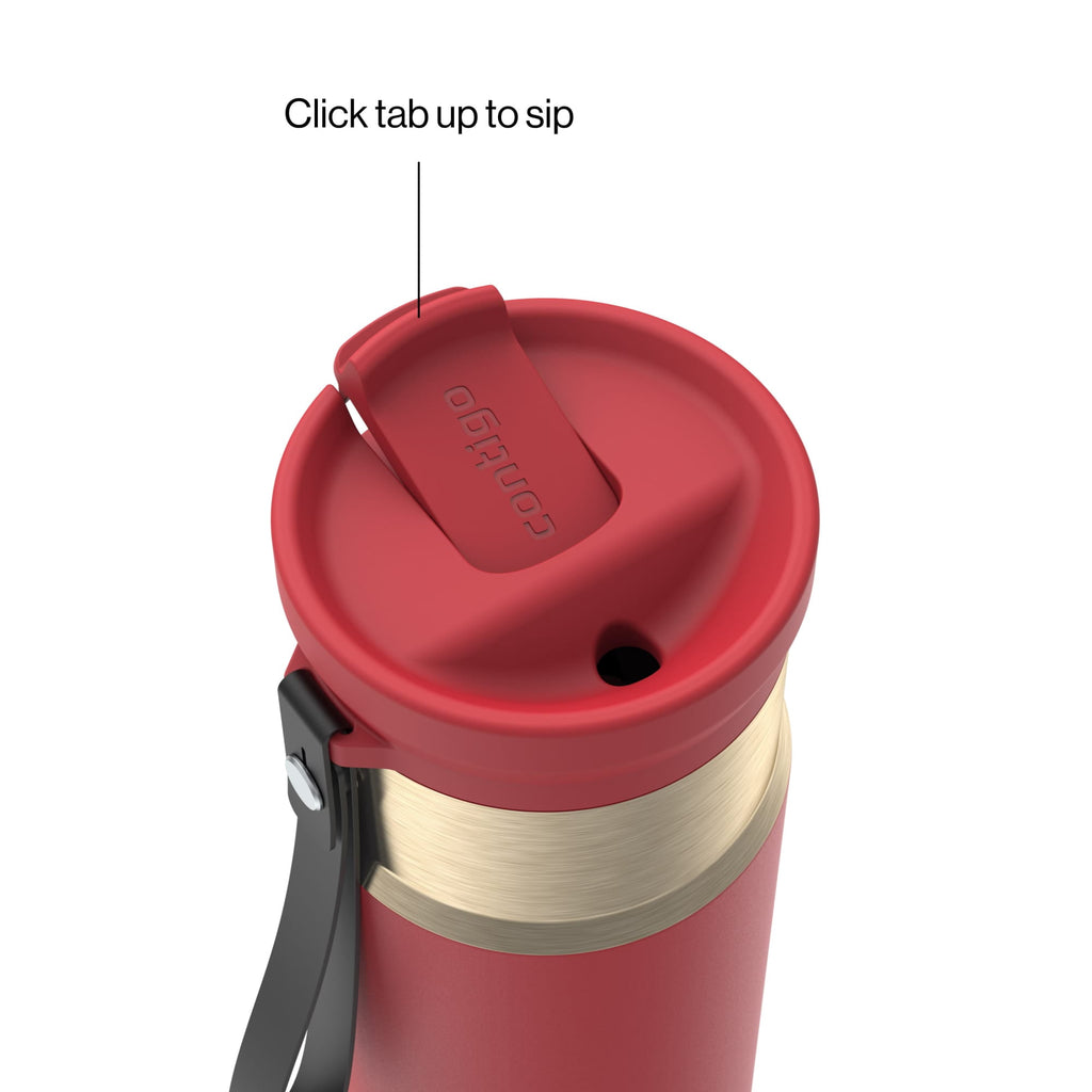 Contigo 24oz SnapSeal Insulated Stainless Steel Water Bottle with Straw, Licorice Black/Bronze