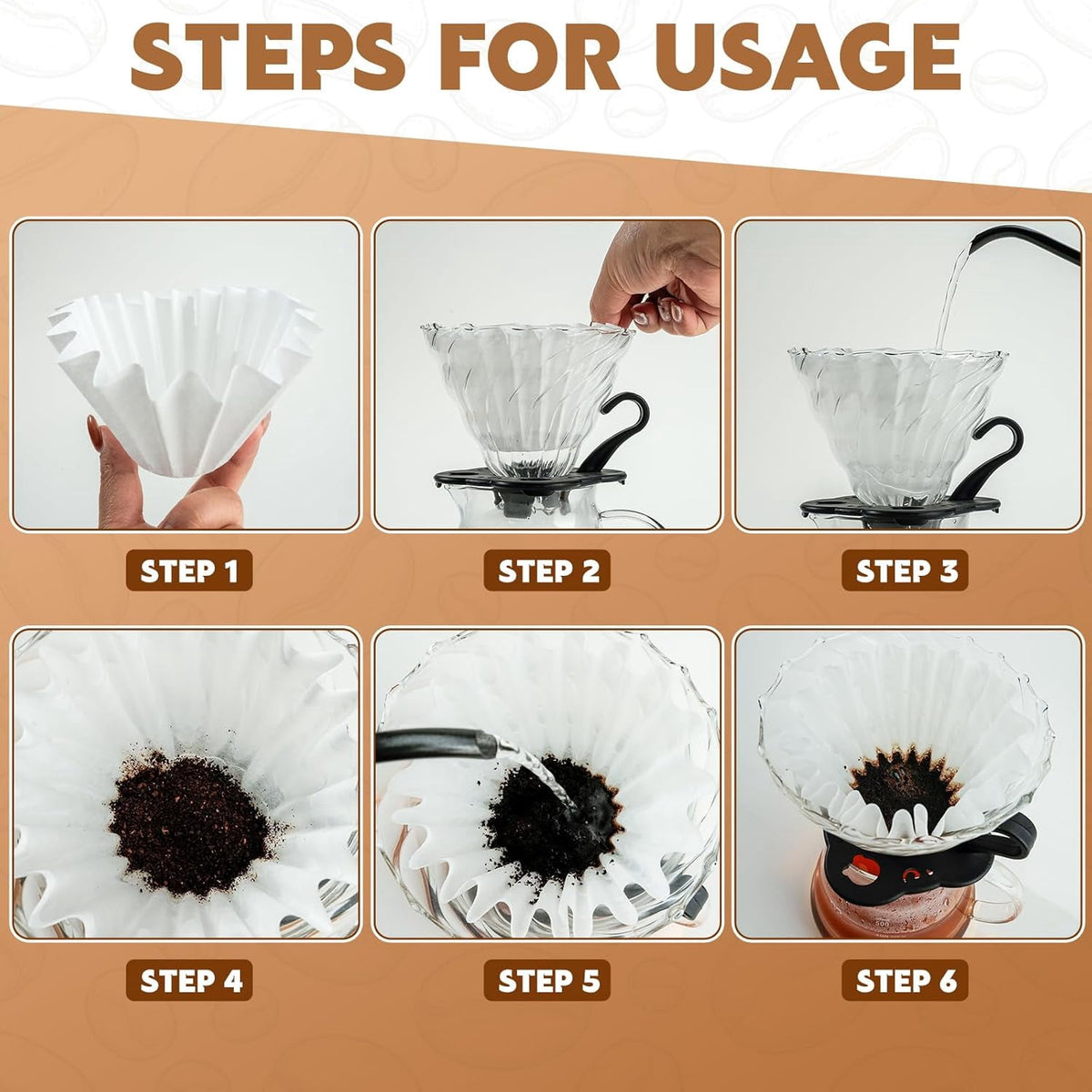 DTFMZOV 5 Cup Basket Coffee Filter, 250 Count Coffee Filters for 5 Cup Coffee Maker, Disposable Paper Coffee Filters for Mini Brew, White