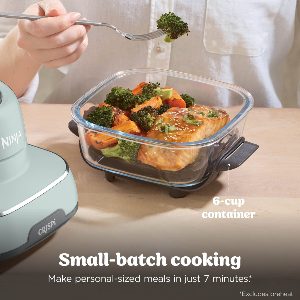 Ninja Crispi Glass Air Fryer 4-Qt, 4-in-1, Air Fry Bake Recrisp, Portable, Dishwasher Safe, FN101ST Stone