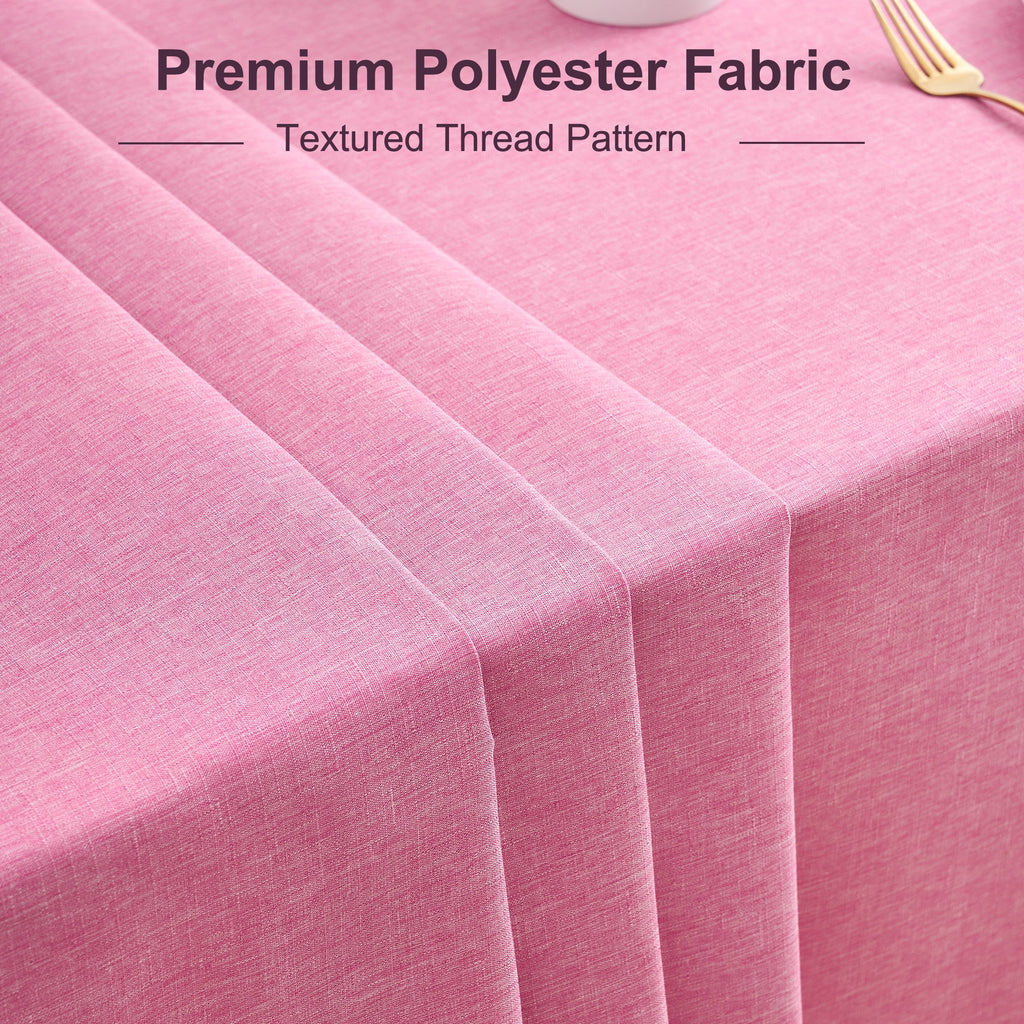 Inosoo Faux Linen Textured Rectangle Tablecloth - 60 x 84 inch Waterproof & Machine Washable Linen-Look Cloth Table Cover, White