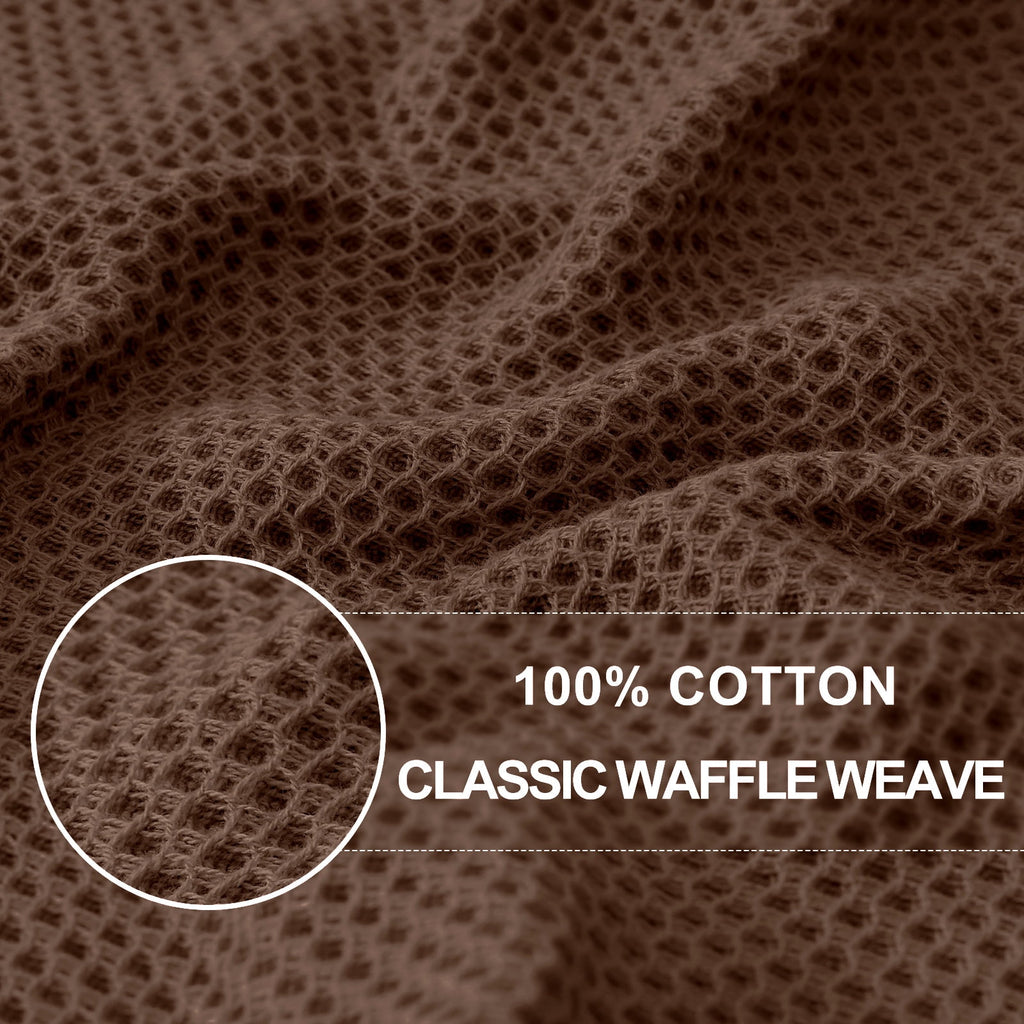 Smiry 100% Cotton Waffle Weave Kitchen Dish Towels, Ultra Soft Absorbent Quick Drying Cleaning Towel, 13x28 Inches, 4-Pack, Dark Grey