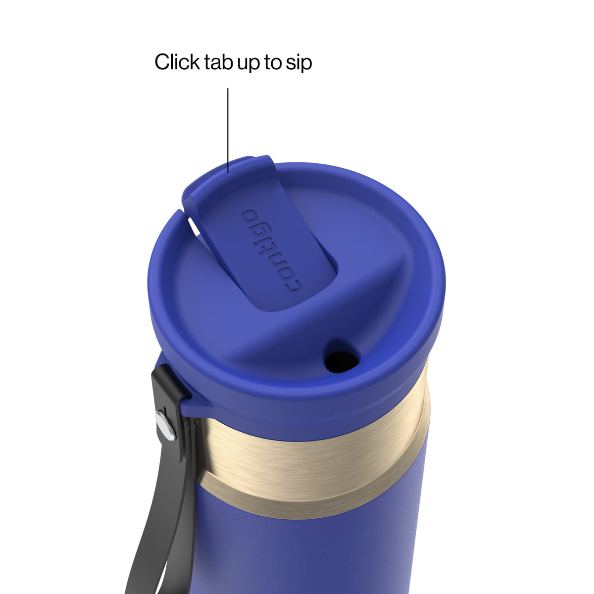 Contigo 16oz SnapSeal Insulated Stainless Steel Water Bottle, Licorice Black/Bronze