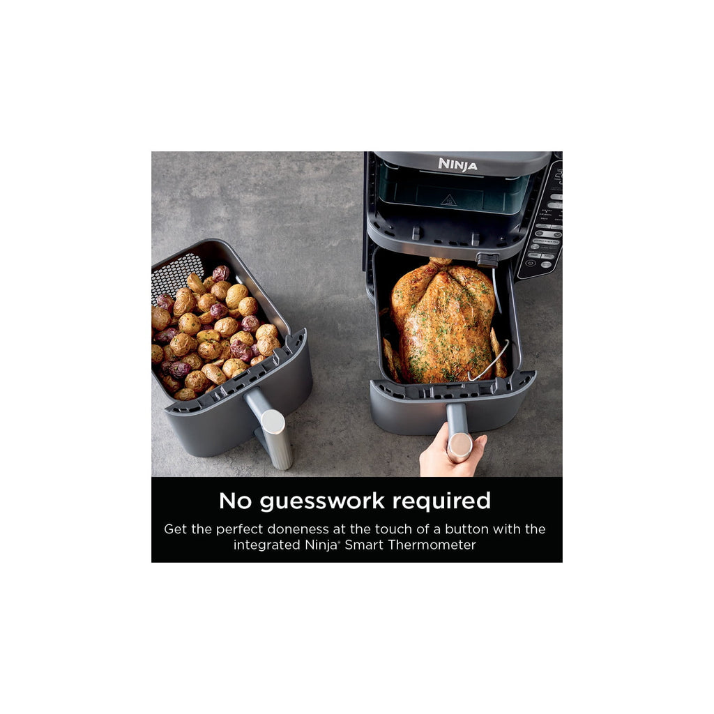 Ninja DoubleStack Smart XL Air Fryer 10-Qt, Smart Cook & Thermometer, 2 Baskets, Space Saving, SL451 Deep Gray