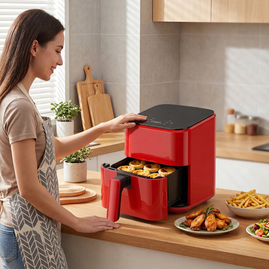 EDX 3 QT Digital Air Fryer, 800W Compact Countertop Air Fryer with Temperature Control, Black