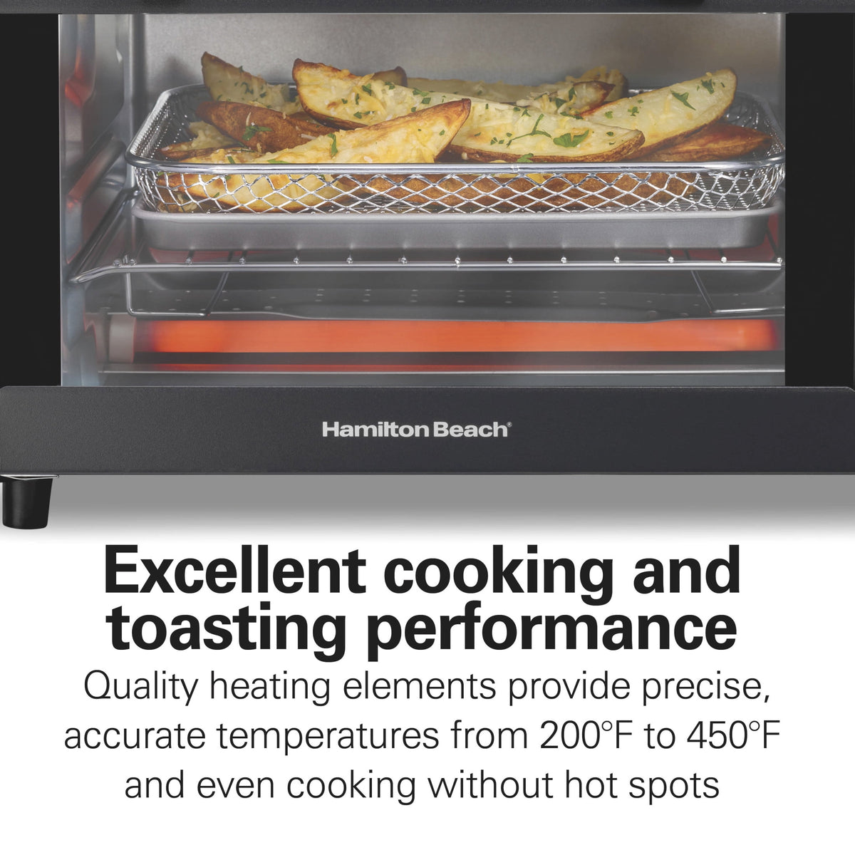 Hamilton Beach Sure-Crisp Air Fryer Toaster Oven with 4 Slice Capacity, Fits 9" Pizza, Black