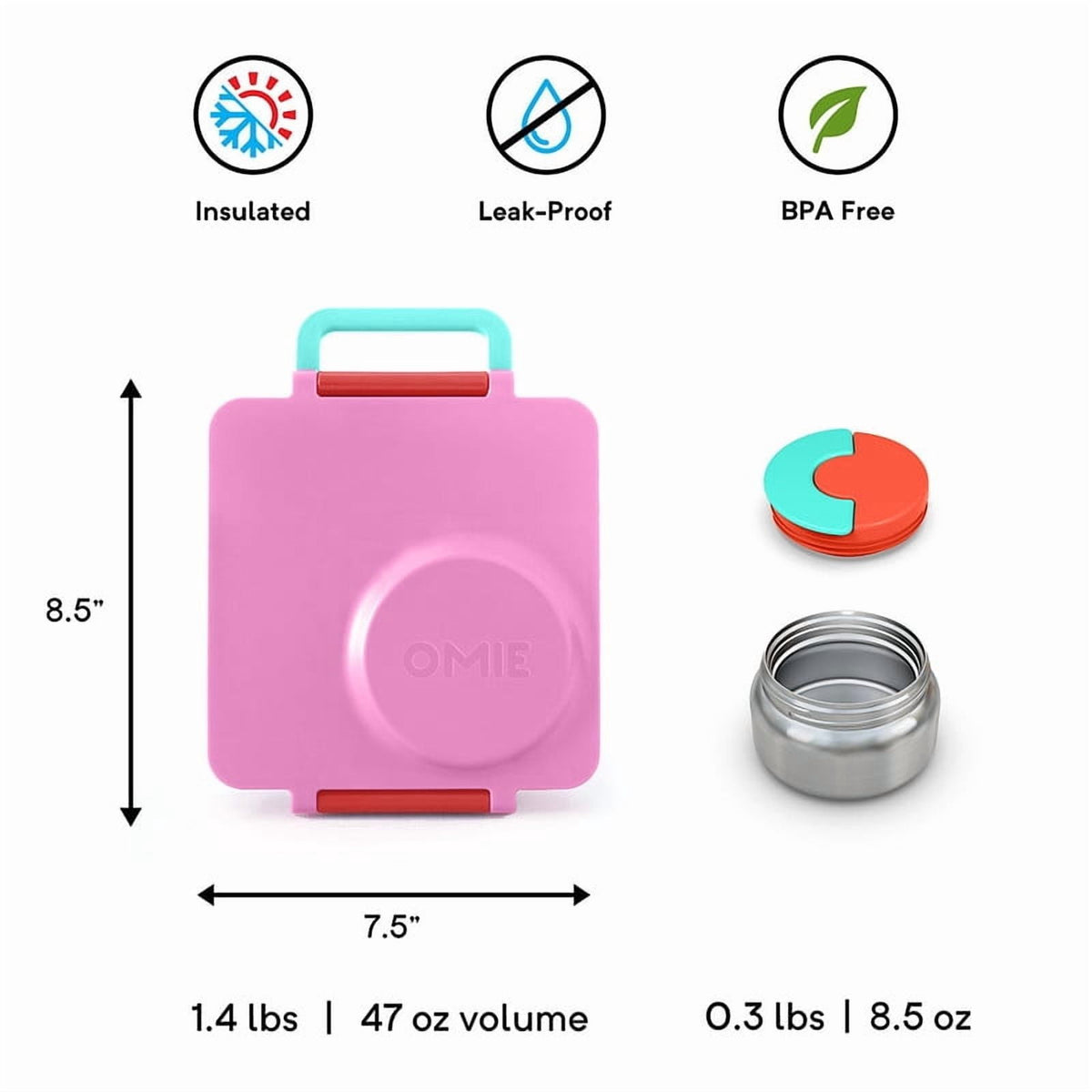 OmieBox Bento Box for Kids - Insulated Bento Lunch Box with Leak Proof Thermos Food Jar - Blue Sky by OmieLife