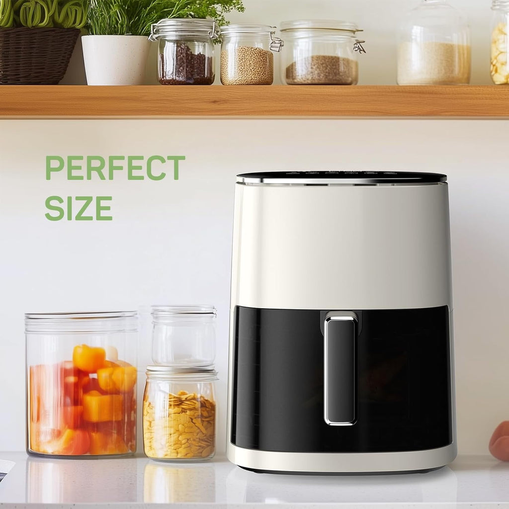 Simenmax Air Fryer, 6-Quart with Viewing Window, 12-in-1 Functions - Air Fry, Roast, Reheat, Dehydrate, Bake, Steam, and More, 400°F Max Temperature, Gray
