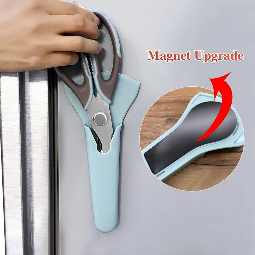 Heavy Duty Kitchen Shears – Stainless Steel Multi-Purpose Food Scissors with Magnetic Holder, Detachable for Meat, Poultry, Vegetables & Herbs