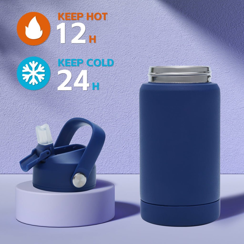 Hawsaiy 12oz Kids Insulated Water Bottle with Straw Lid, Leak-Proof Stainless Steel BPA-Free Thermos for School Boys and Girls