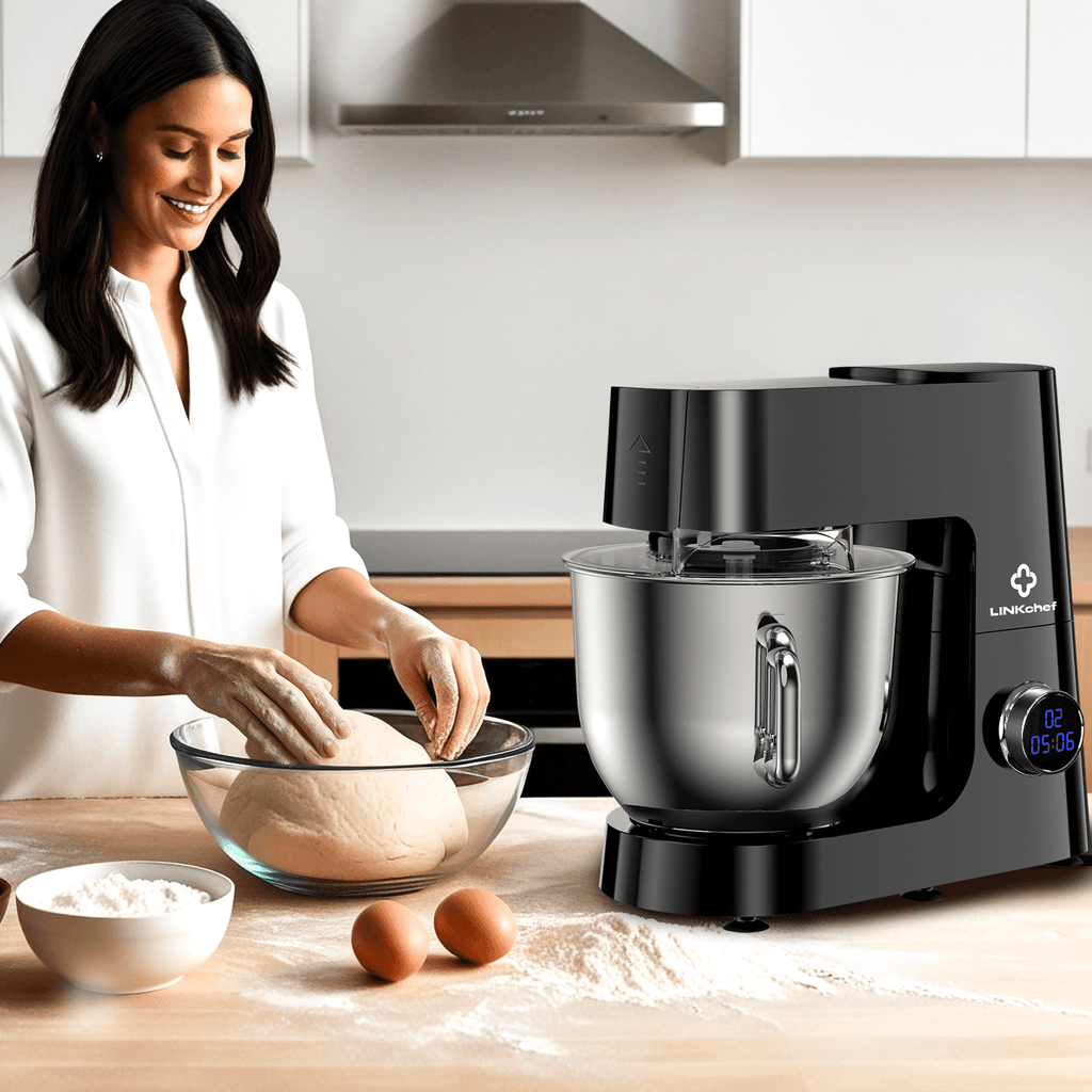 LINKChef 7.5 QT Stand Mixer, 800W 12-Speed Tilt-Head Food Mixer, Kitchen Electric Mixer with Dough Hook, Wire Whip & Beater