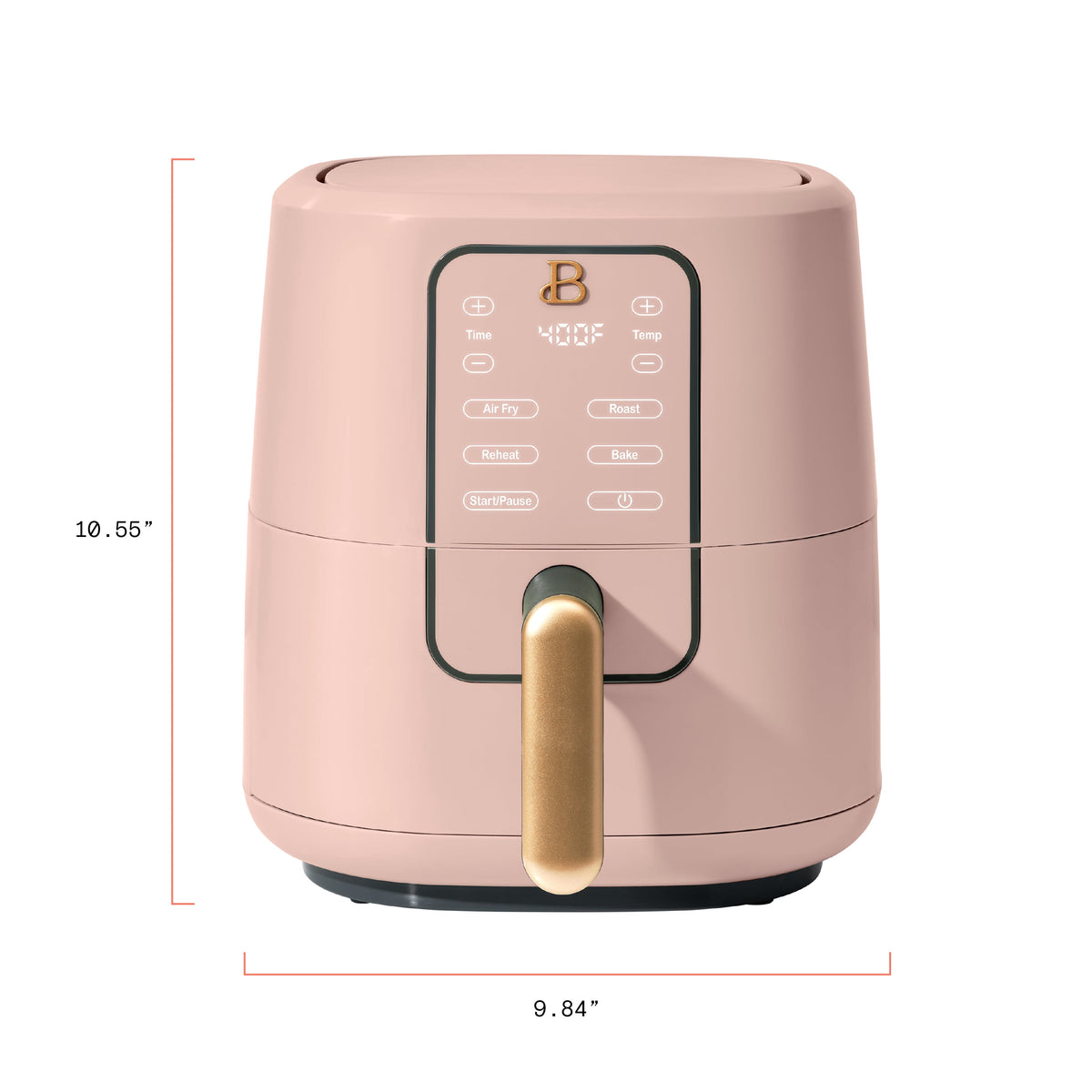 Beautiful 3 Qt Air Fryer with TurboCrisp Technology, EverGood Non-Toxic Ceramic Nonstick Coating, Chocolate by Drew Barrymore