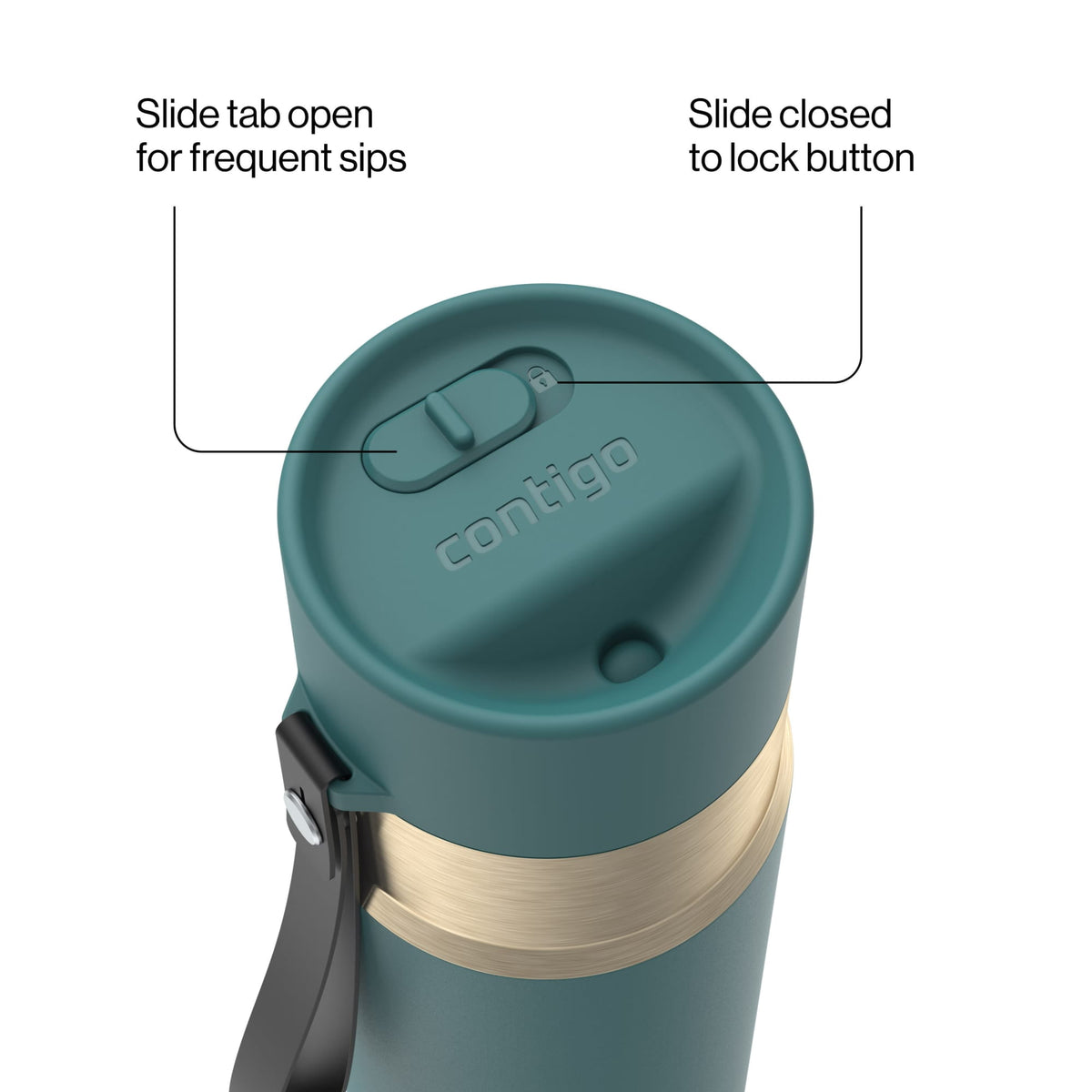 Contigo 24oz AutoSeal Insulated Stainless Steel Water Bottle, Licorice Black/Bronze