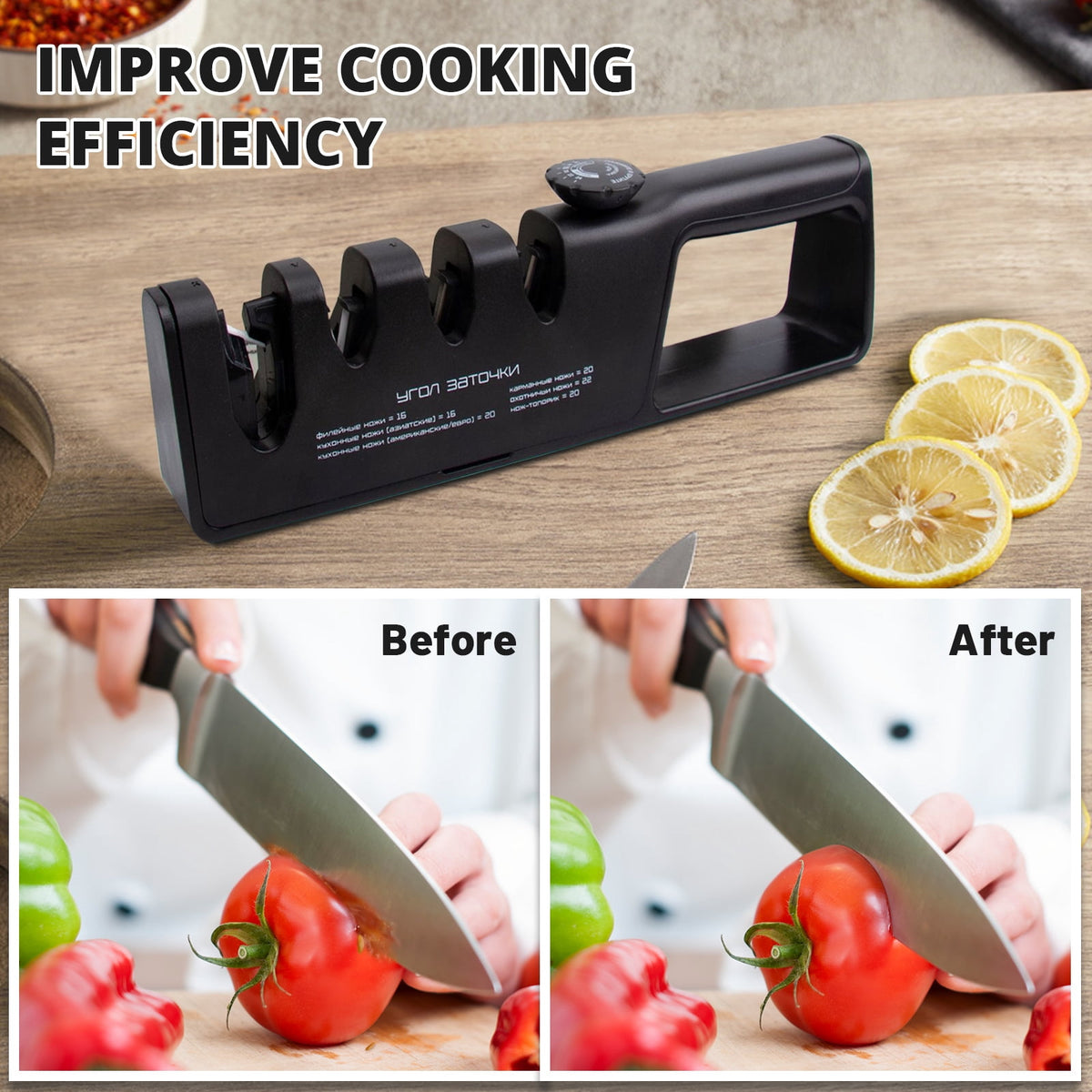 AGCAN 2 Pack Knife Sharpener, 4-Stage Kitchen Knife Sharpeners with Non-slip Base, Knife Sharpening System for Kitchen Knives, Scissors