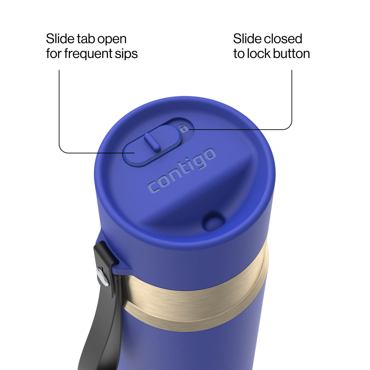 Contigo 16oz AutoSeal Insulated Stainless Steel Water Bottle, Licorice Black/Bronze