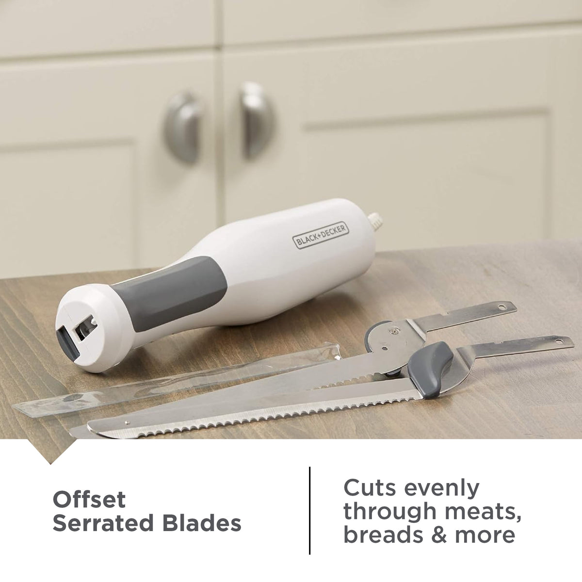 BLACK+DECKER 9-Inch Electric Carving Knife, Stainless Steel, White