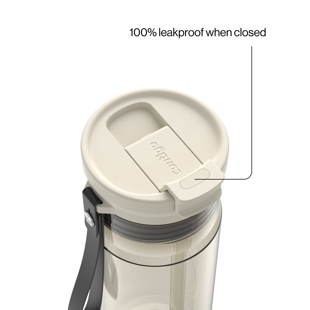 Contigo 24oz DualSip Plastic Water Bottle with Built-In Straw and Drink Opening, Licorice Black/Clear