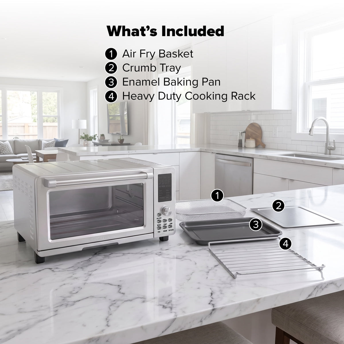 Nuwave Pro Toaster Oven & Air Fryer, 1800W Oven & Air Fryer Combo, Convection Toaster Oven