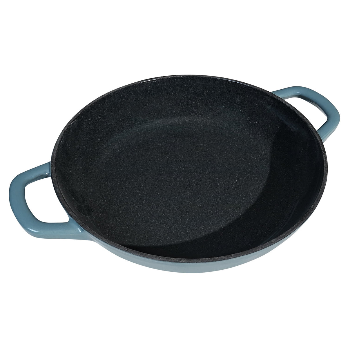 Flavehc Braiser Enameled Cast Iron Braiser 3 qt Braiser Pan with Lid Purple Shallow Cast Iron Casserole Braiser Pan with Handels