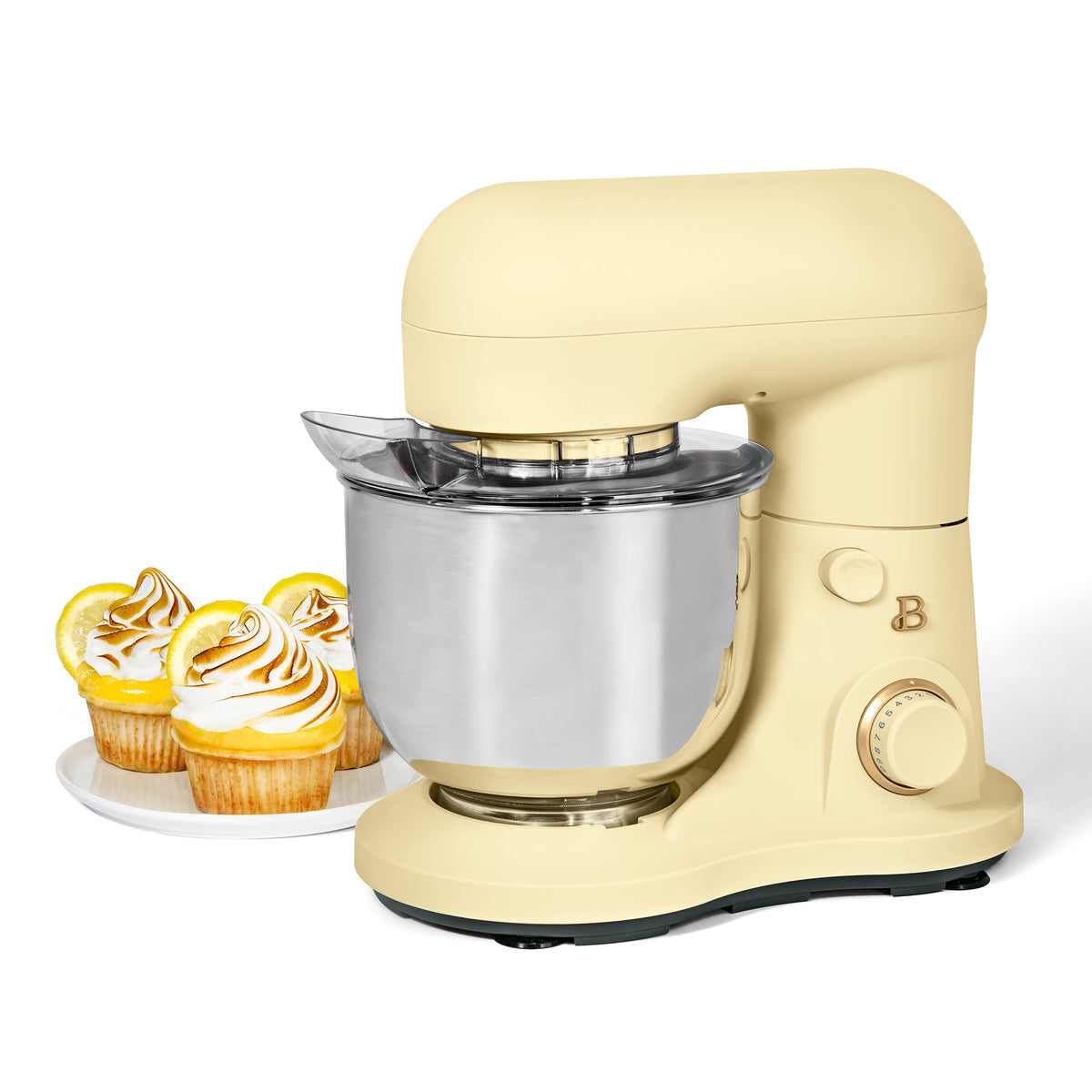 Beautiful 3.5 Qt Stand Mixer with Flat Beater, Dough Hook, Balloon Whisk, Chocolate by Drew Barrymore