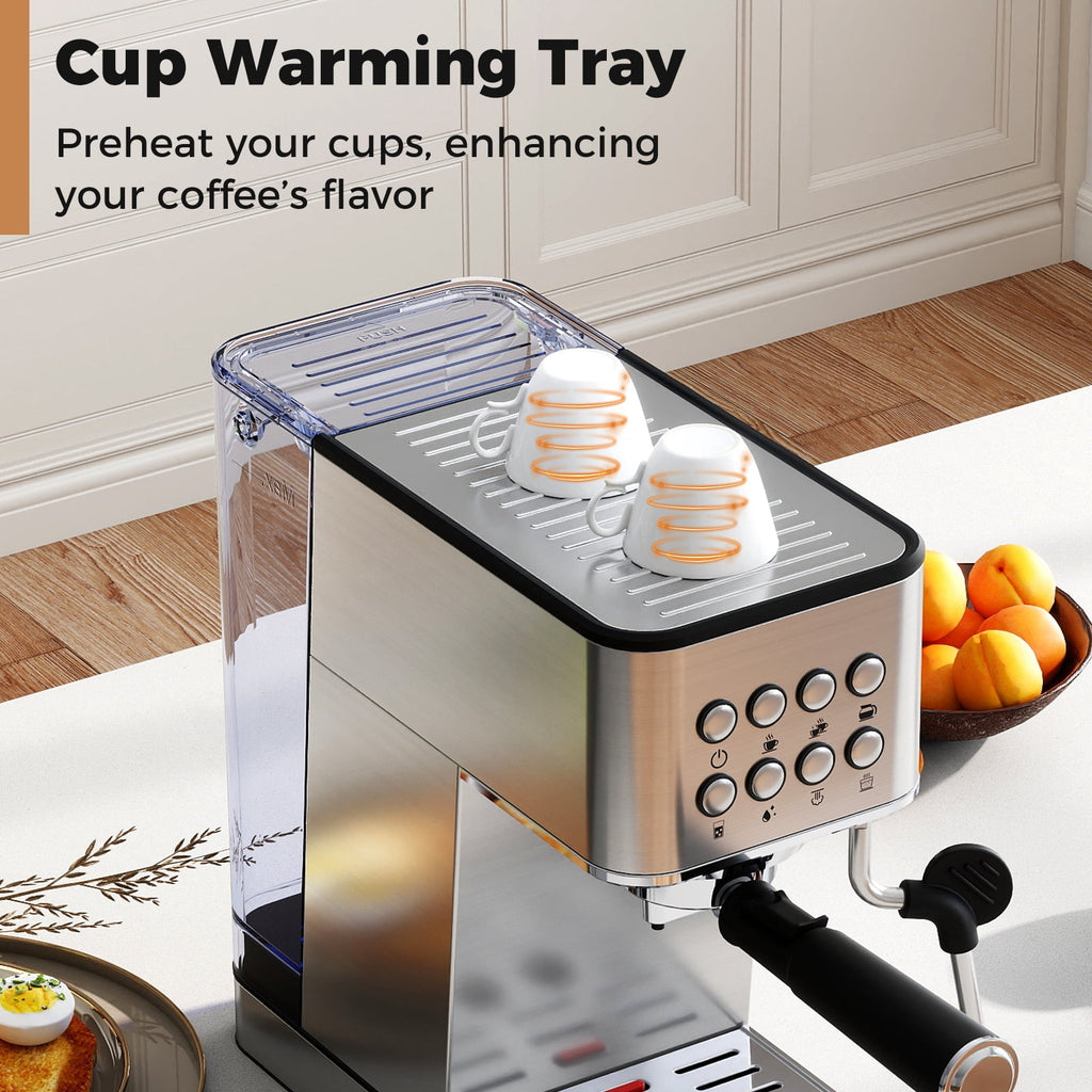 Costway Espresso Machine 20 Bar woth Milk Frother, 57OZ Removable Water Tank & Hot Water